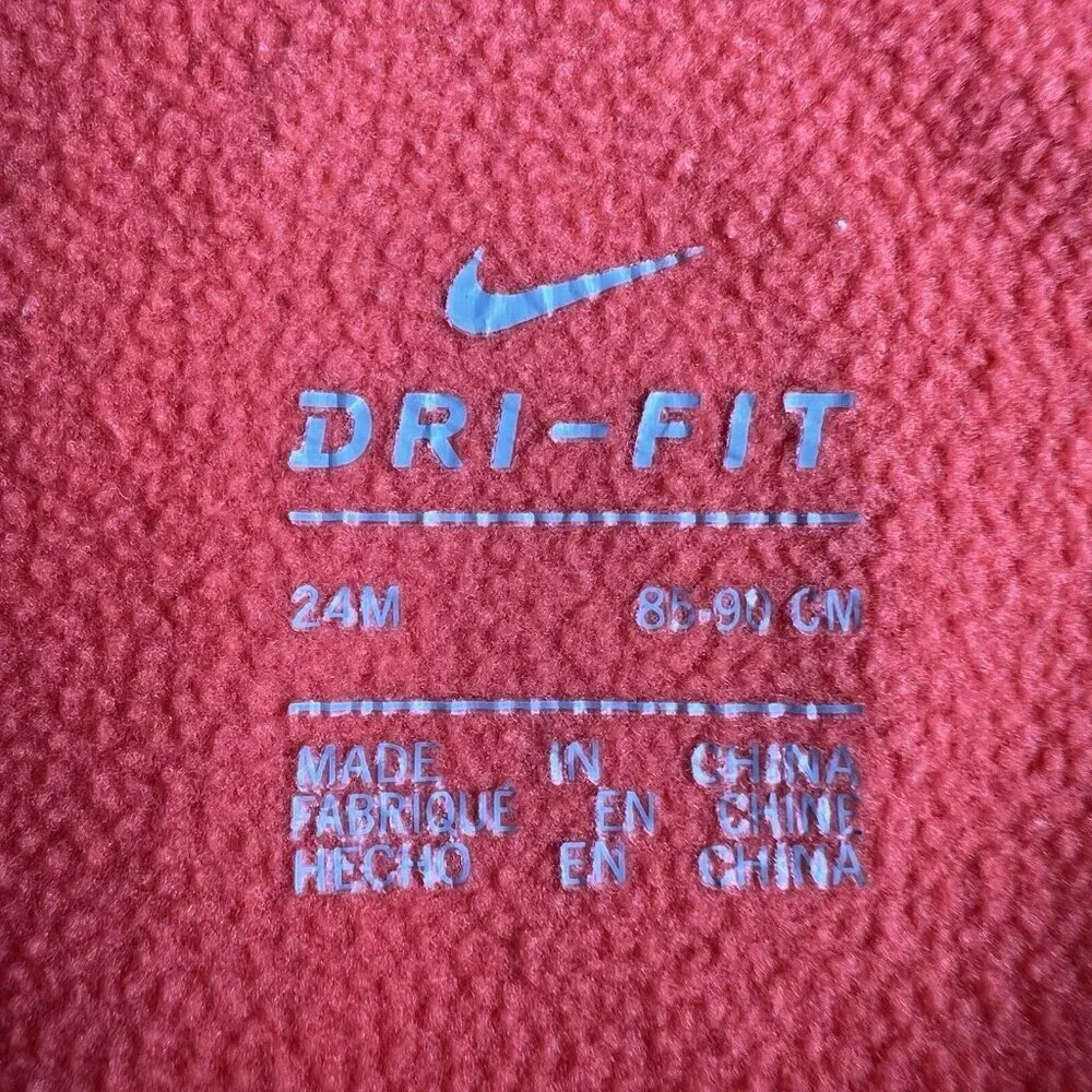 Nike Dri-Fit Hoodie 24 Months Full Zip Up Tri Color Toddler Red Orange Grey